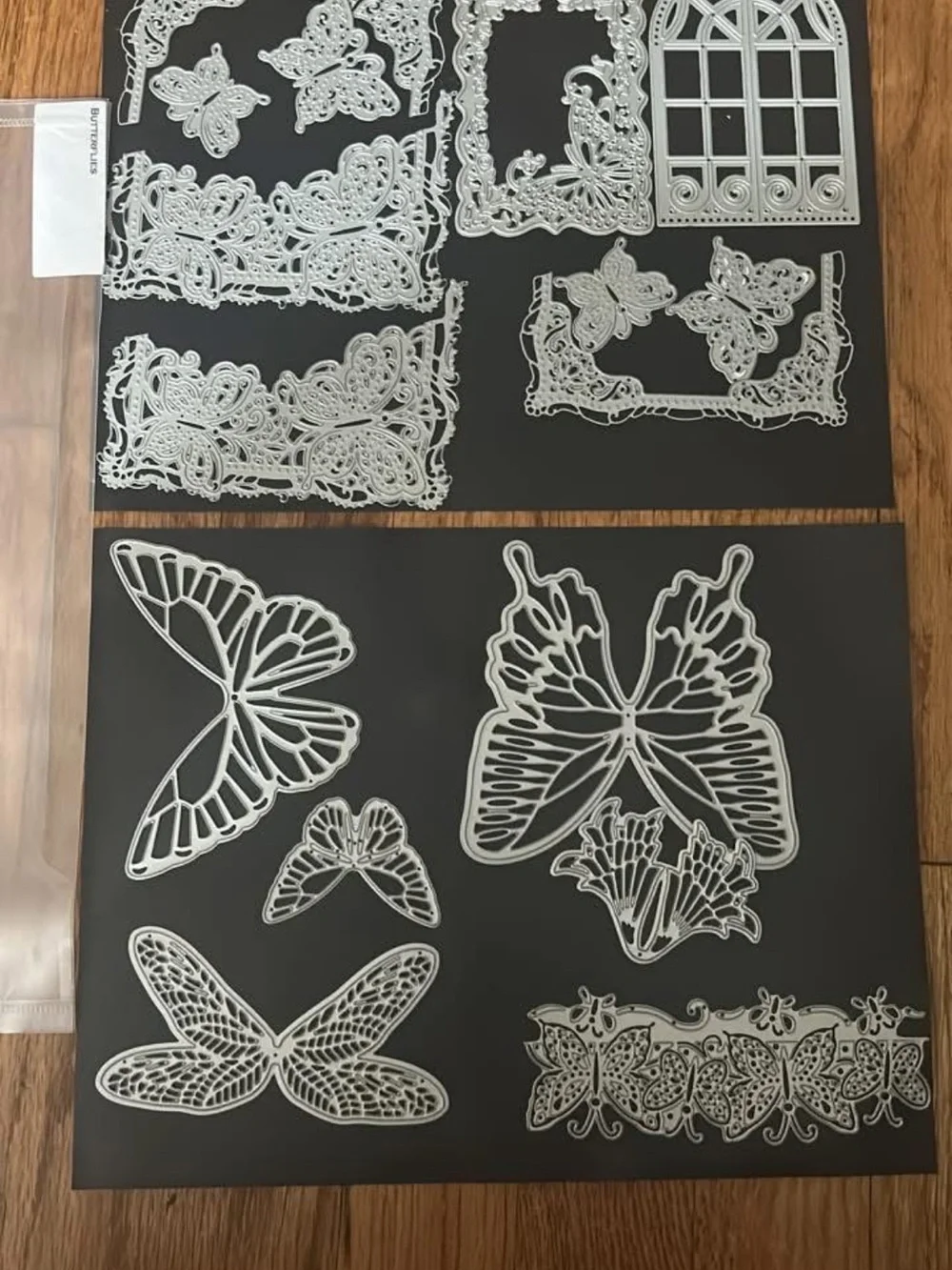 Home Wall Decor Butterfly Lace Metal Die-Cut Stencils - White